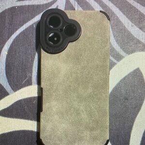 SHEIN Olive Green Phone Case with Black Accents